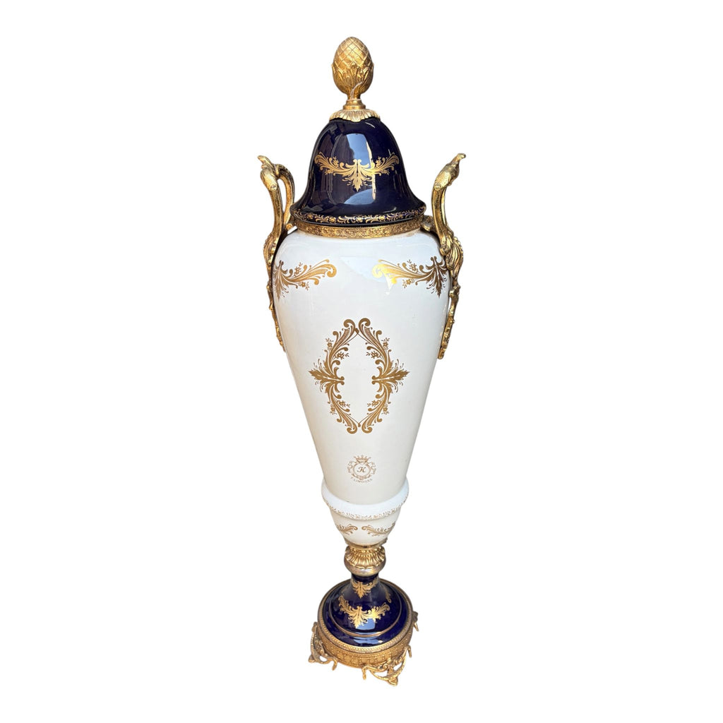 Vaso Ornamentale in Porcellana Dipinto a Mano 83 h cm - Limoges