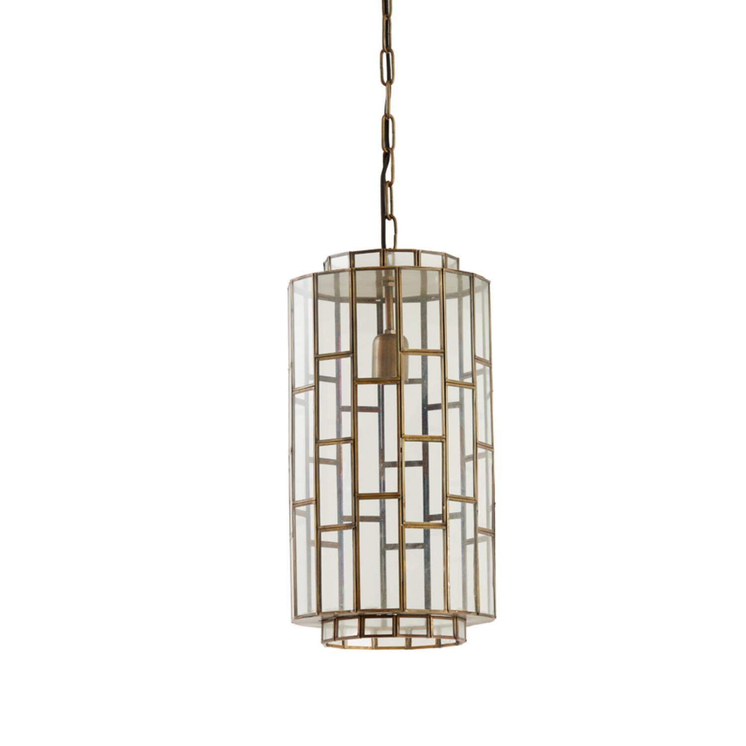 Lampada Sospesa in Bronzo Antico e Vetro 45 cm - Light e Living