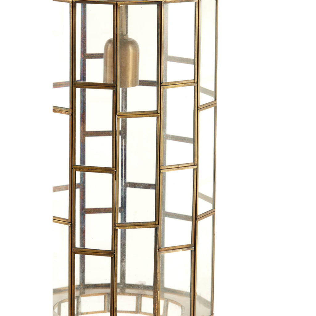 Lampada Sospesa in Bronzo Antico e Vetro 45 cm - Light e Living