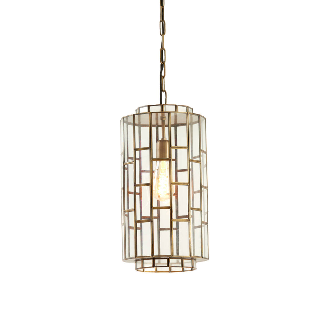 Lampada Sospesa in Bronzo Antico e Vetro 45 cm - Light e Living