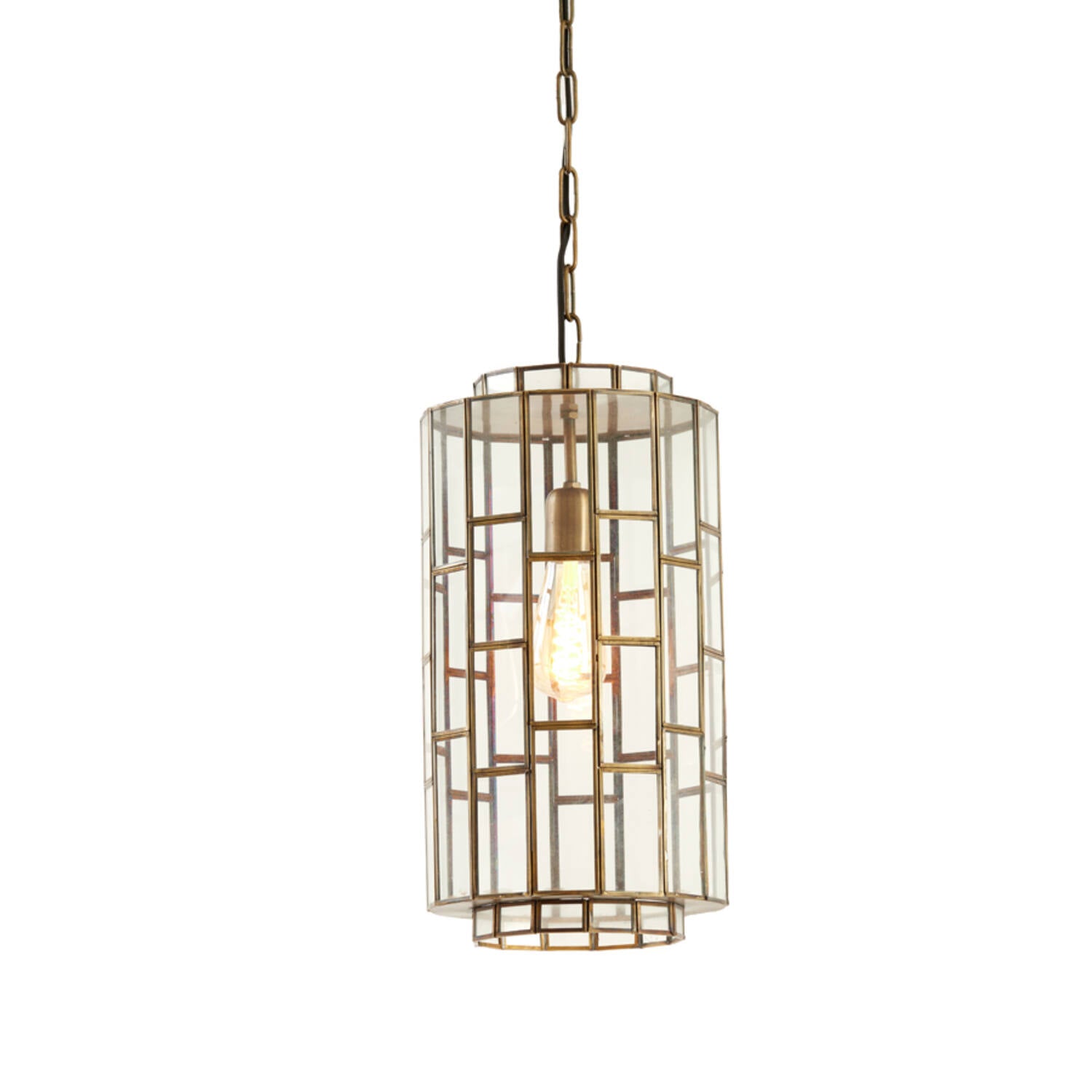 Lampada Sospesa in Bronzo Antico e Vetro 45 cm - Light e Living