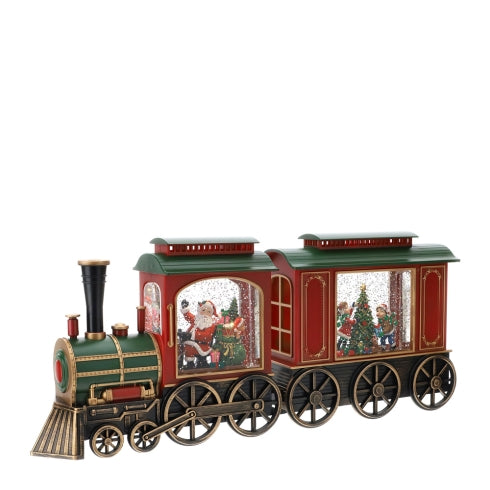 Treno Natalizio con Babbo Natale e Bambini, LED con Luci e Suoni - Hervit