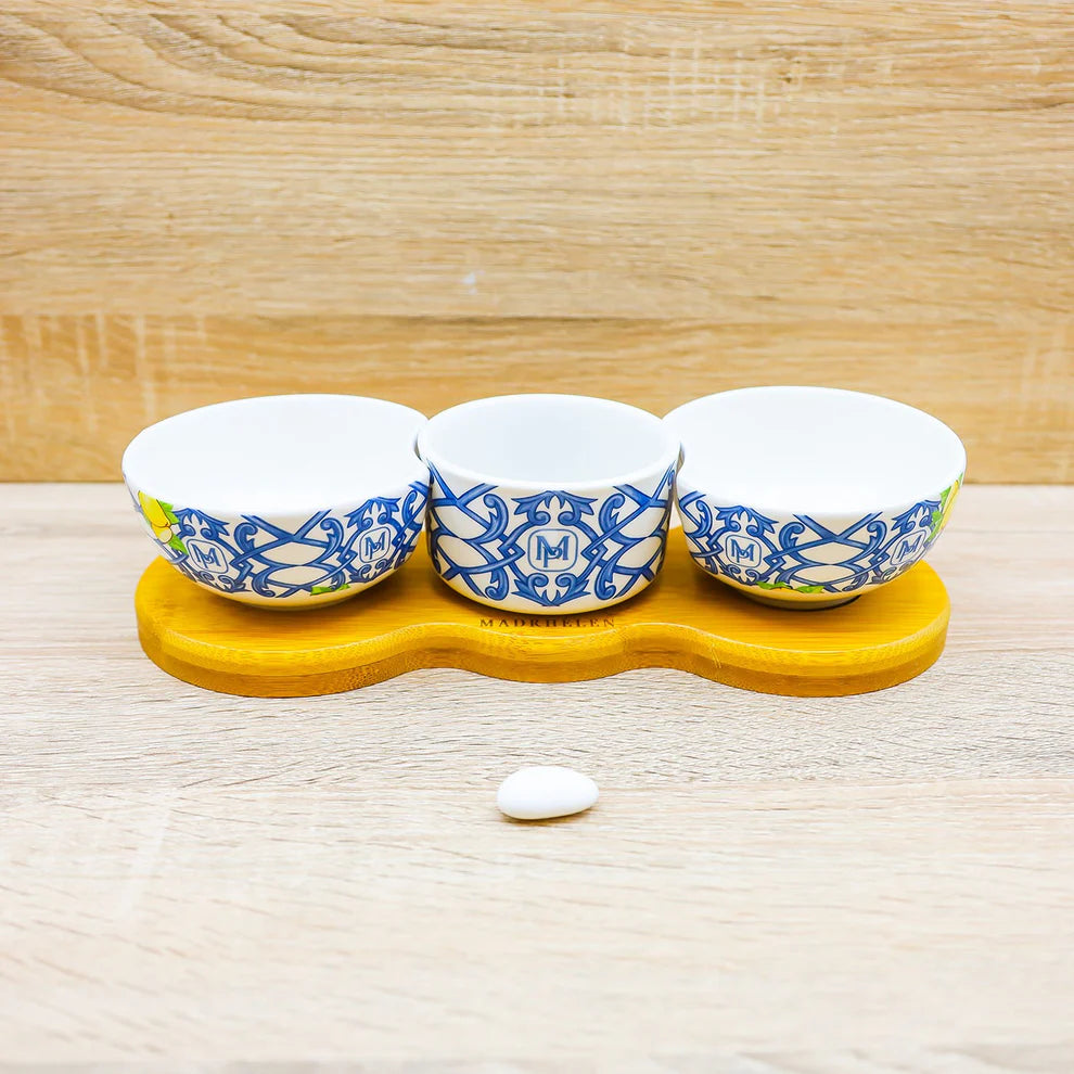 Tris di Ciotole in Porcellana con Decori Capresi 30x11 cm - Madrhelen