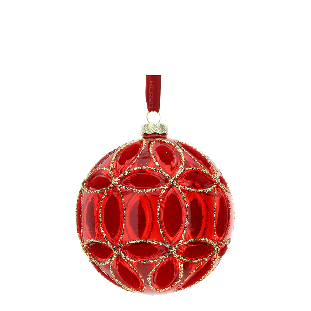 Sfera di Vetro Soffiato Rosso 8 cm - Hervit