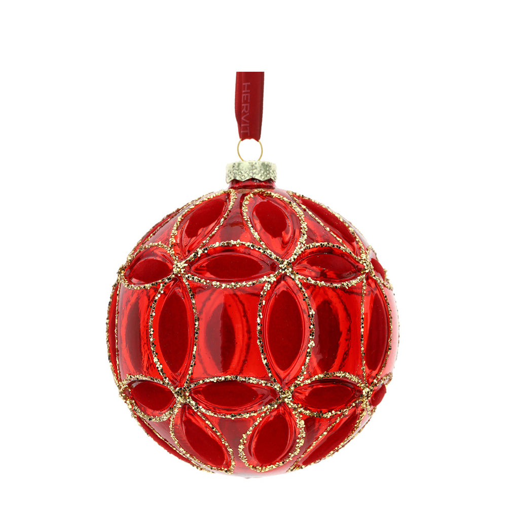 Sfera di Vetro Soffiato Rosso 10 cm - Hervit