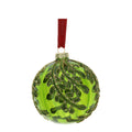 Sfera in Vetro Soffiato con  Foglie 8 cm - Hervit