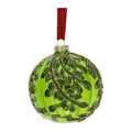 Sfera in Vetro Soffiato con  Foglie 10 cm - Hervit