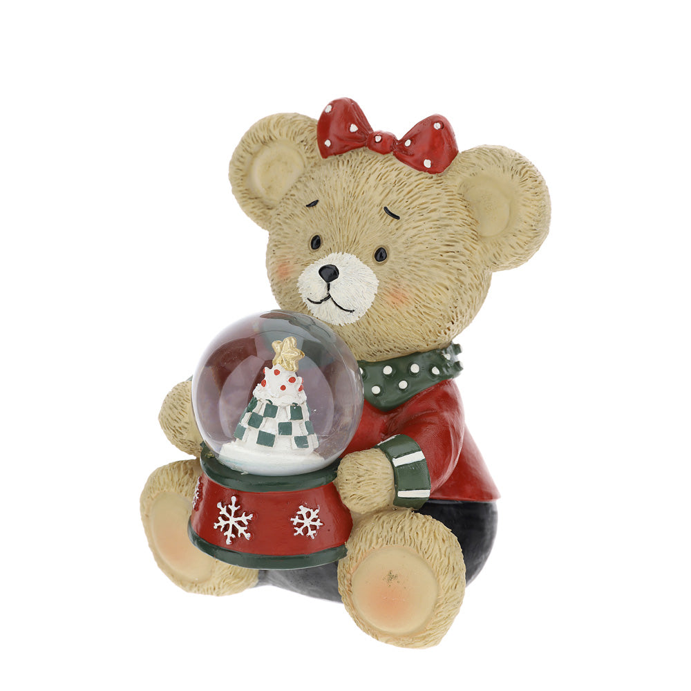 Orsetta in Resina con Palla Neve 11 cm - Hervit