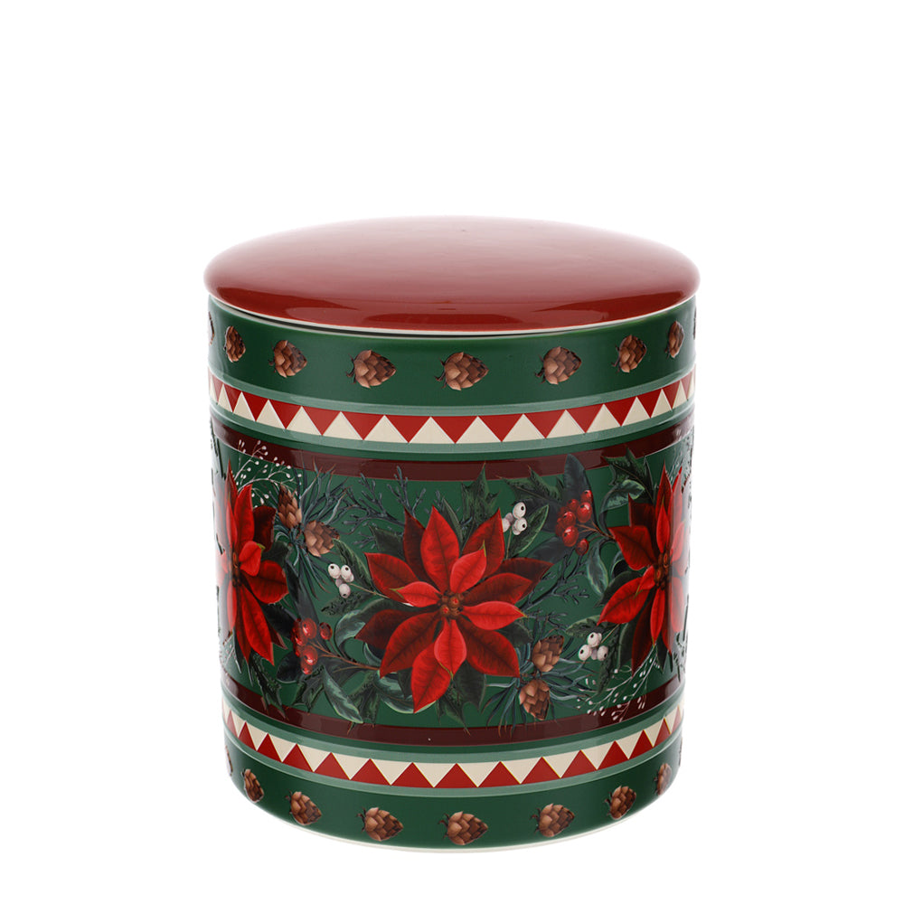Contenitore in Ceramica Poinsettia 11x12 h cm - Hervit