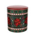 Barattolo in Ceramica con Decoro di Poinsettia 13x14 cm - Hervit