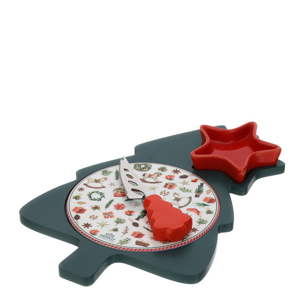 Tagliere Natalizio in Legno 30x20- Hervit