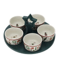 Set di 5 Ciotole Natalizie in Ceramica con Vassoio 25 cm - Hervit