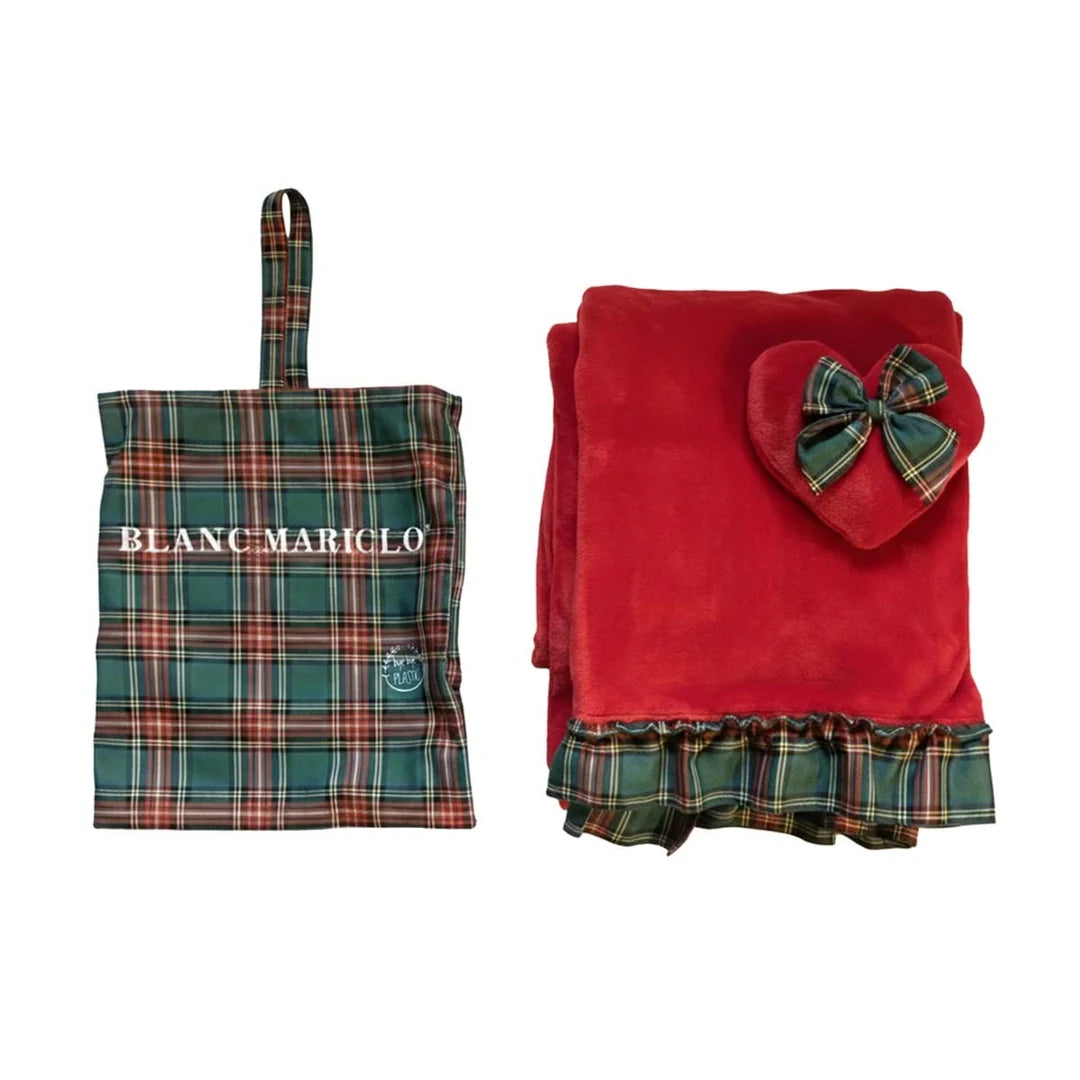 Plaid con Cuore e Gala in Tartan 170x140 cm - Blanc Mariclò