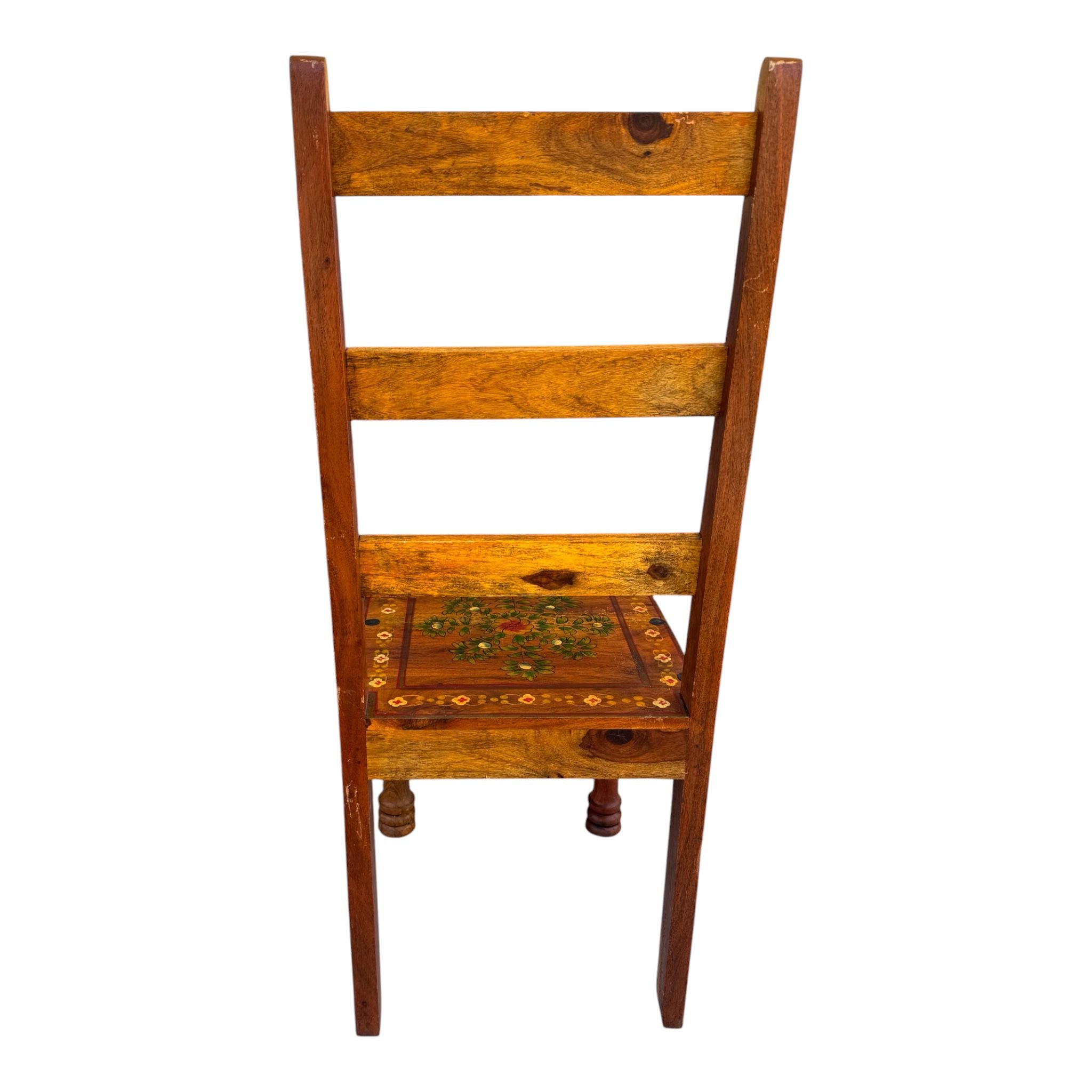 Sedia in Legno Massello con Fiori - Sheesham