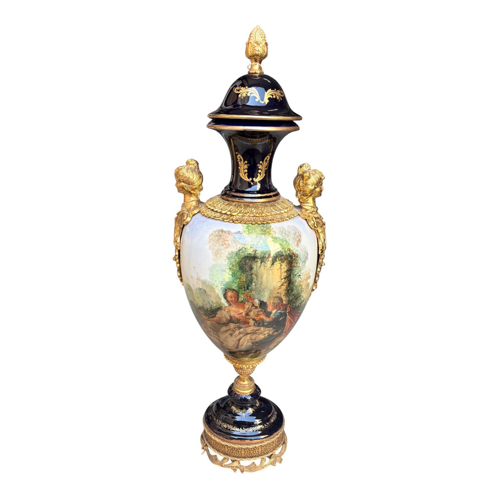 Vaso Ornamentale in Porcellana Dipinto a Mano 76 h cm - Limoges