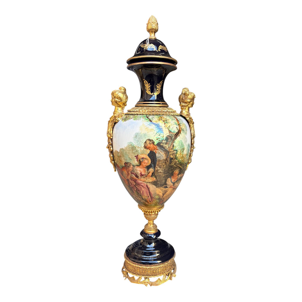 Vaso Ornamentale in Porcellana Dipinto a Mano 76 h cm - Limoges