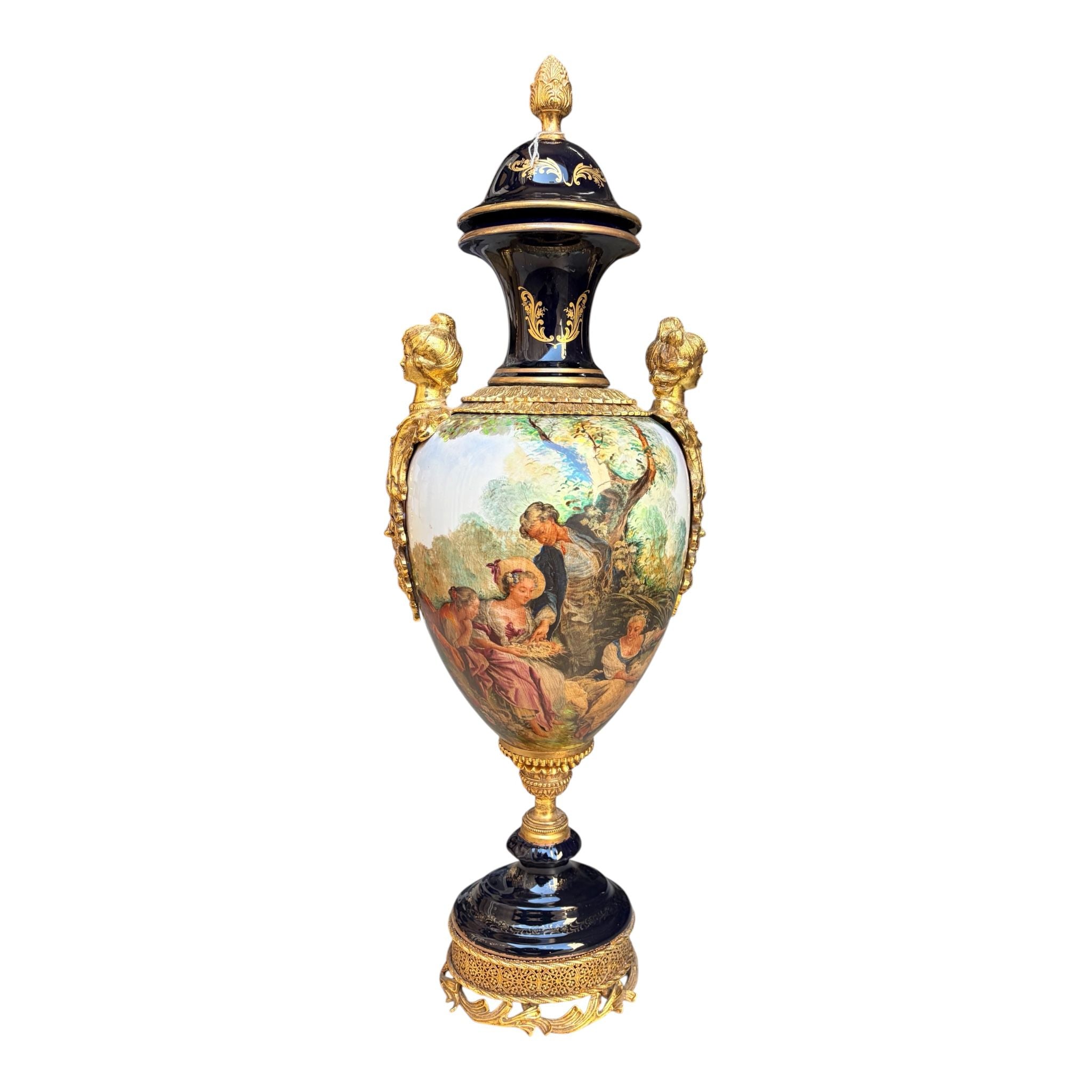 Vaso Ornamentale in Porcellana Dipinto a Mano 76 h cm - Limoges