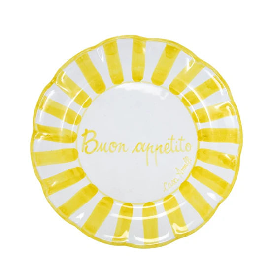 Piatto in Ceramica Decorato "Buon Appetito" 26 cm  - Casa Amalfi