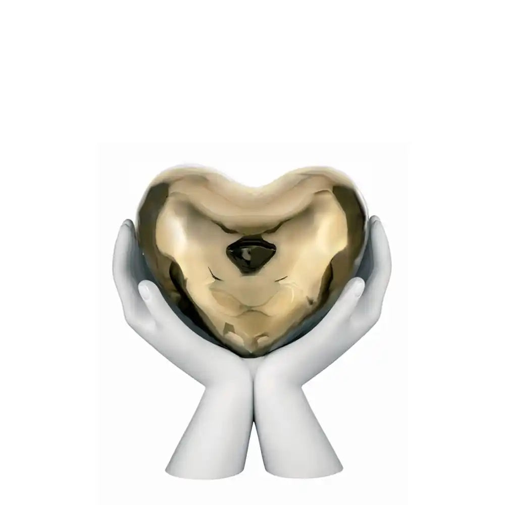 Scultura Mani in Marmorino con Dettagli in Oro 9x10 cm - Bongelli Preziosi