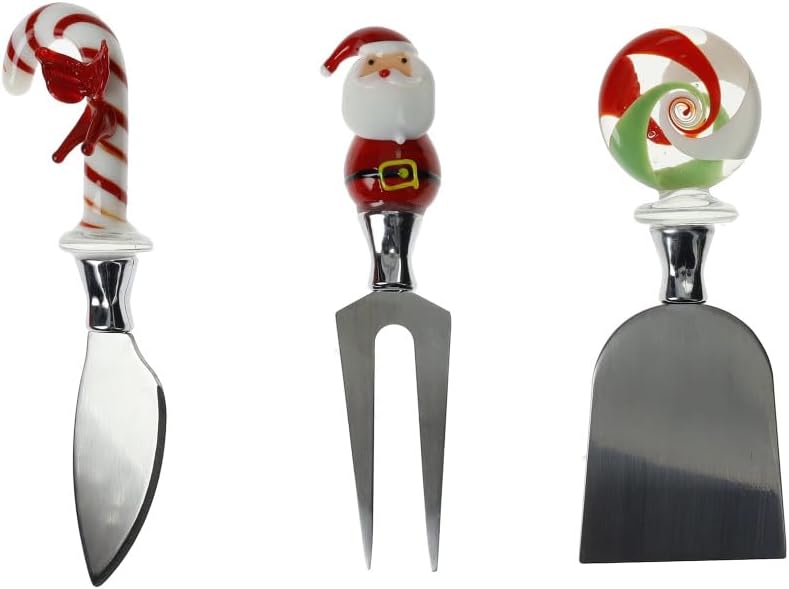Set Coltelli Formaggio Christmas in Vetro e Inox - Brandani