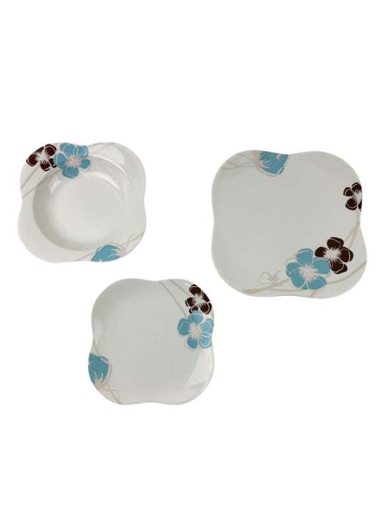 Servizio di Piatti 12 Posti in Porcellana New Bone China "Claudine" – Le Perle