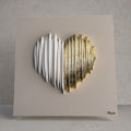Quadro in Marmorino con Cuore 3D Bicolore 50x50 cm - Bongelli Preziosi