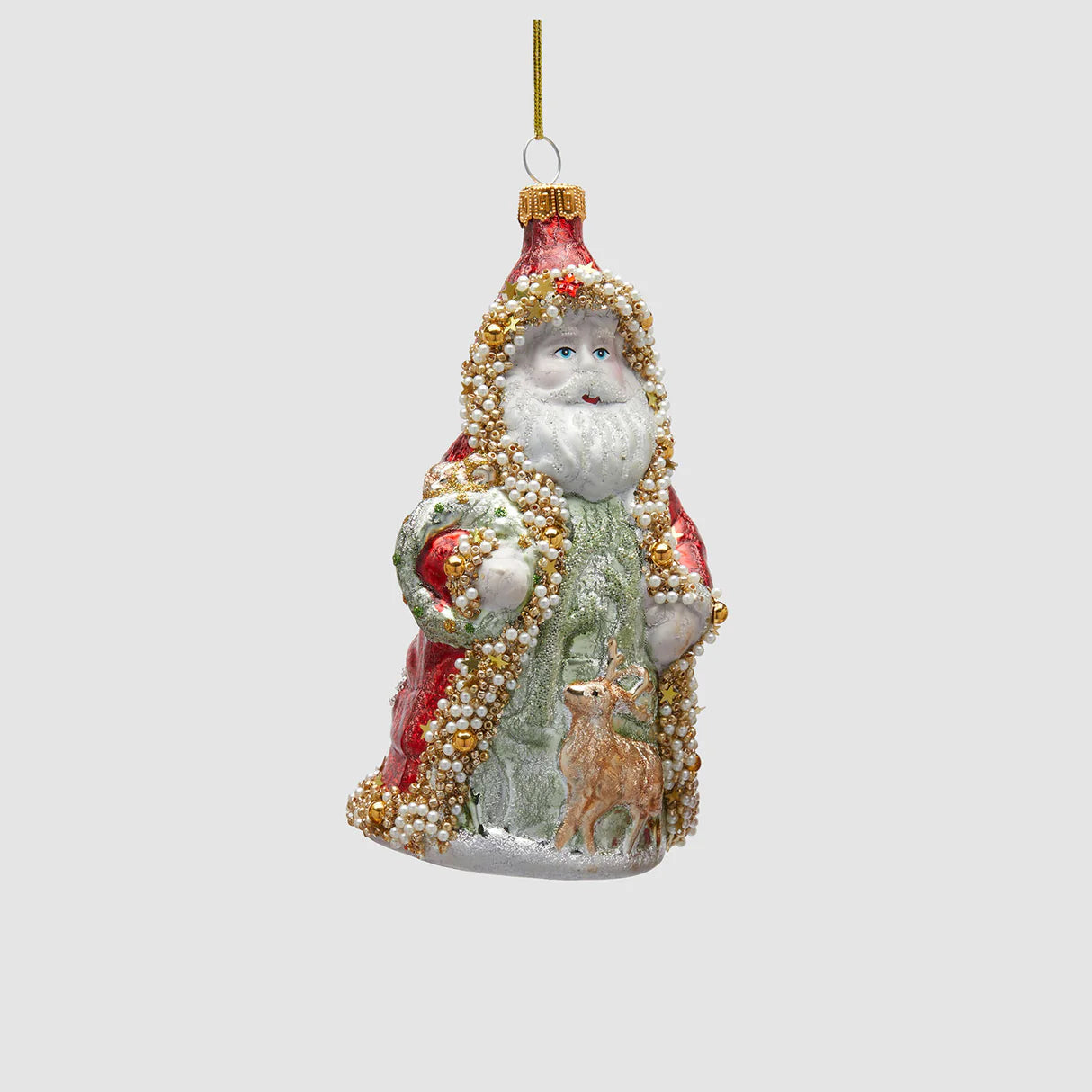 Decorazione Natalizia Babbo Natale in Vetro Soffiato 15 cm - Blanc Mariclò