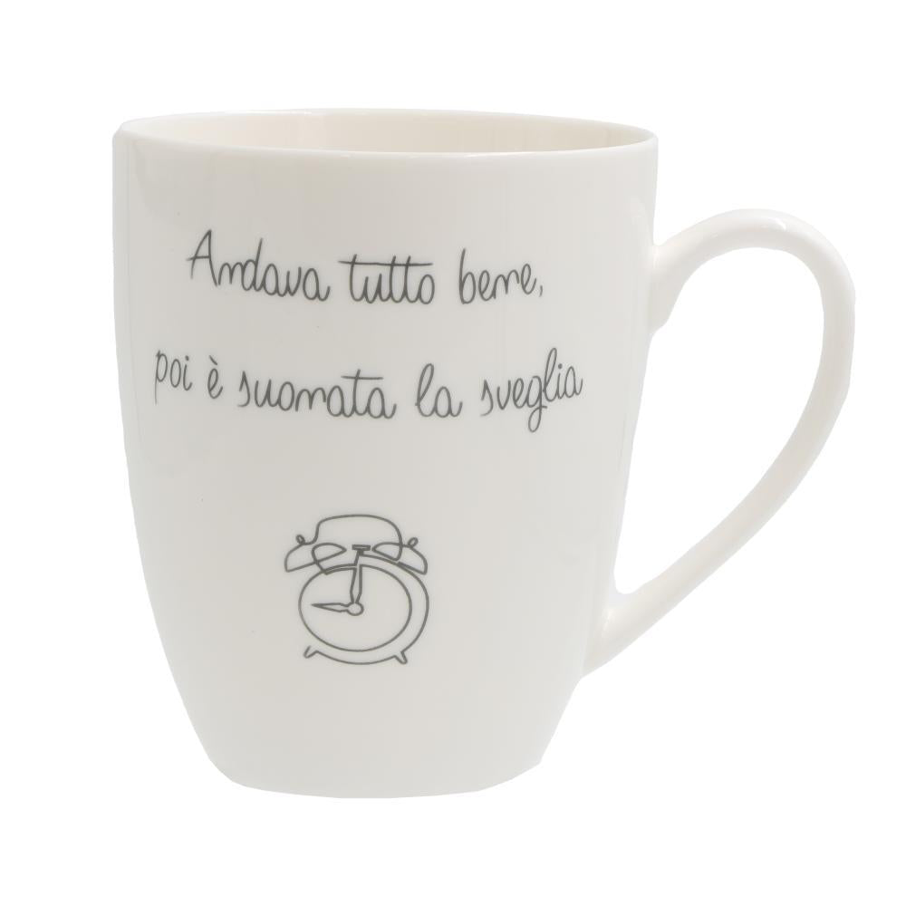 Mug Buongiorno in Porcellana con Scritta – La Porcellana Bianca