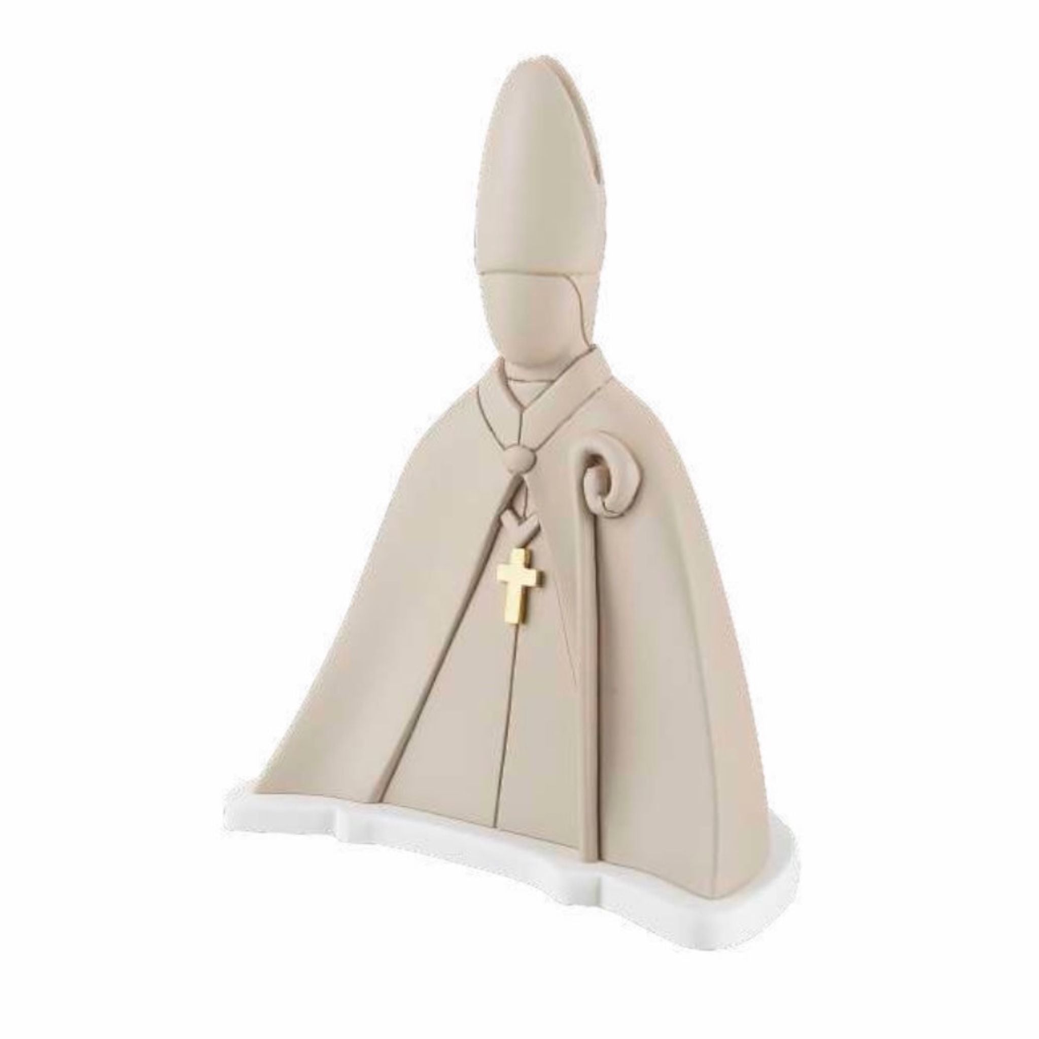 Scultura in Marmorino Nocciola con Dettagli Oro 17 h cm - Bongelli Preziosi