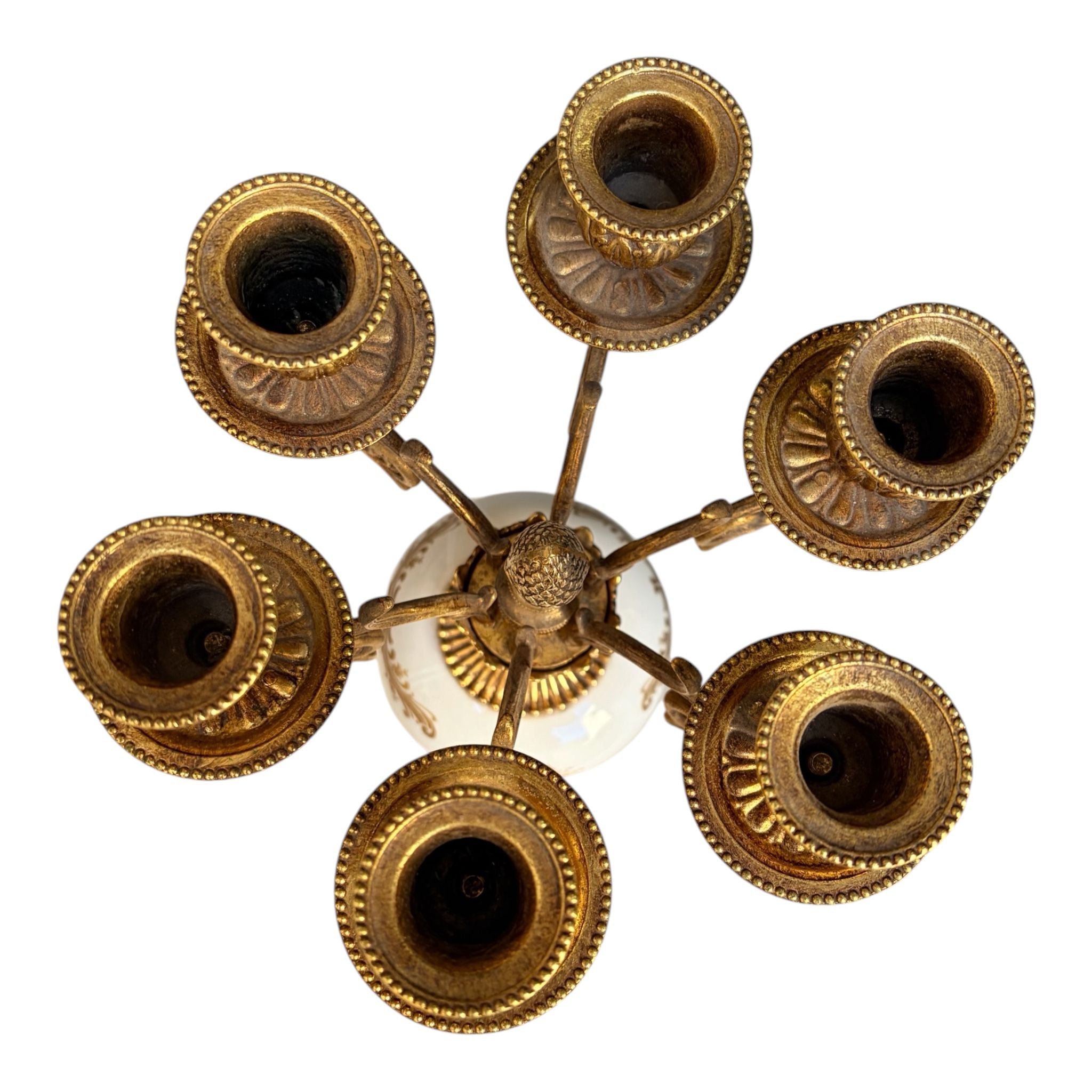 Candelabro in Porcellana con Dettagli Dipinti a Mano 59 h cm - Limoges
