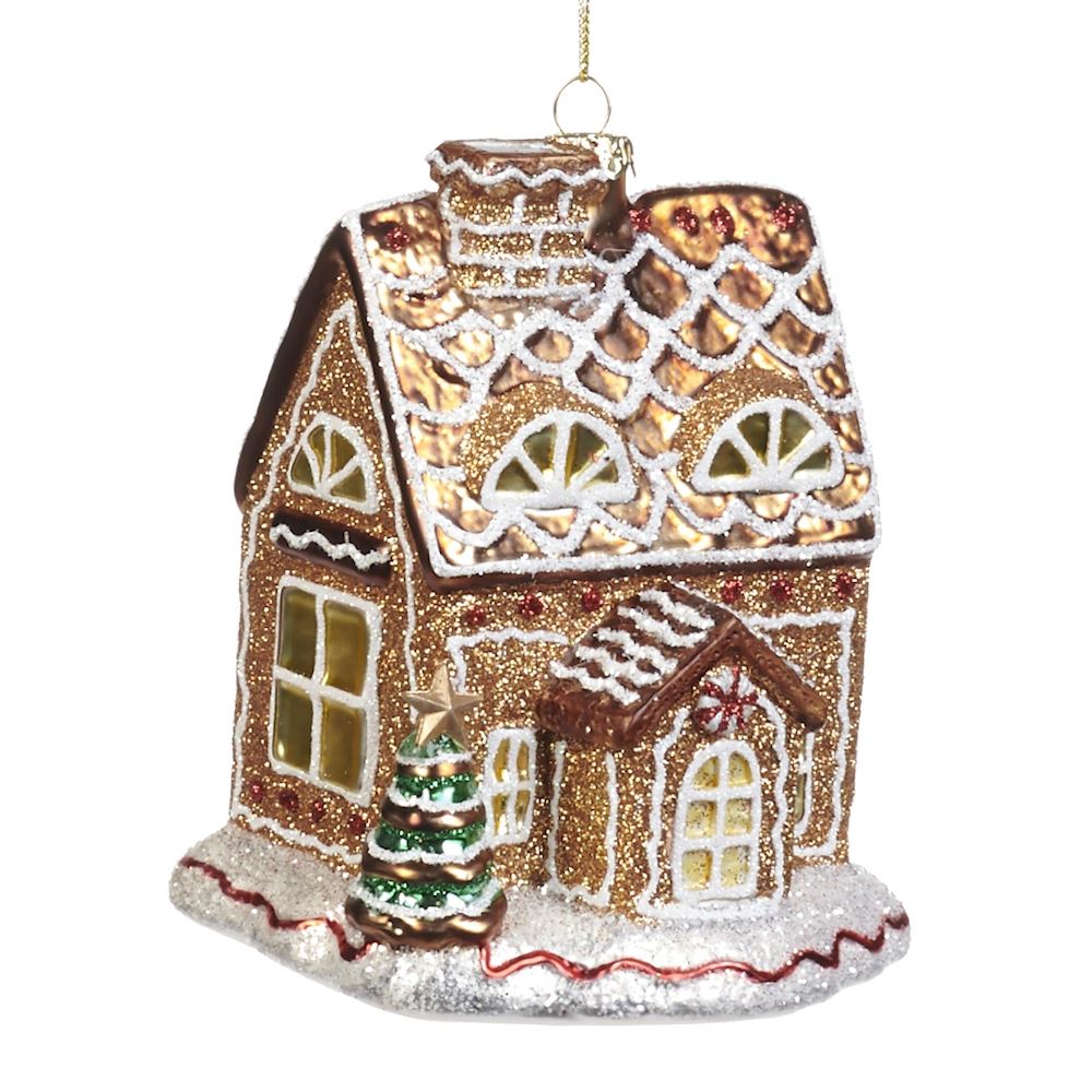 Decorazione Natalizia Gingerbread House in Vetro 13 cm - Goodwill