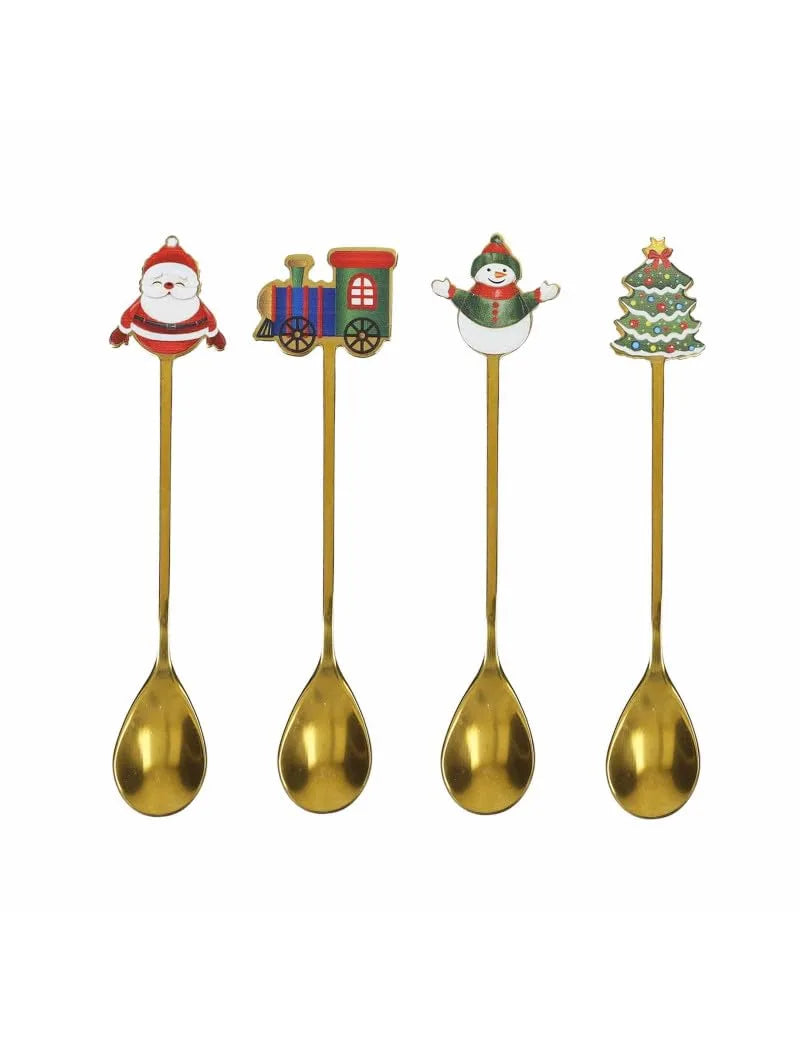 Set di 4 Cucchiaini Eleganti in Acciaio Inox con Finitura Oro - Brandani