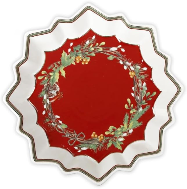 Vassoio Natalizio in Porcellana 23.5 cm - Brandani