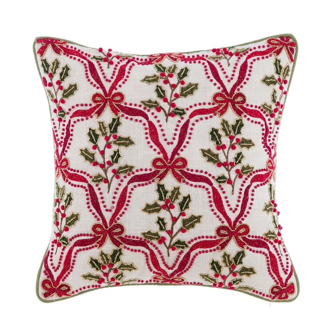 Cuscino con Agrifoglio 45x45 cm - Blanc Mariclò