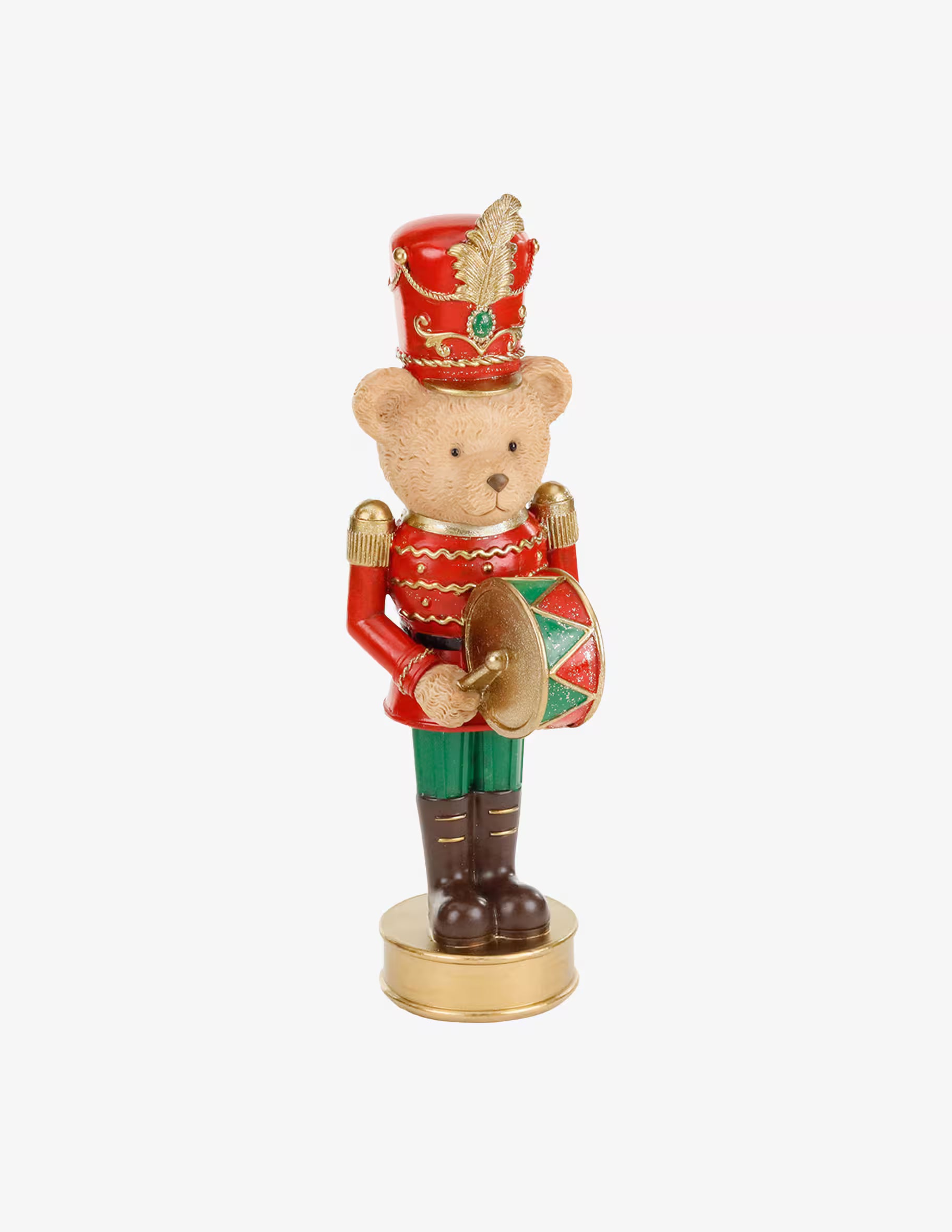 Orsetto Schiaccianoci in Resina Rosso e Verde 36 h cm- Goodwill