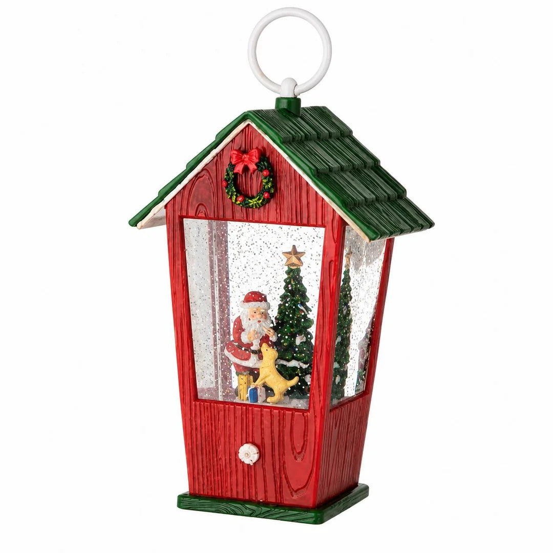 Cassetta con Babbo Natale in Resina e Luci LED 22 h cm - L'Arte di Nacchi