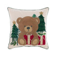 Cuscino Natalizio con Orsetto Ricamato 45x45 cm - Blanc Mariclò