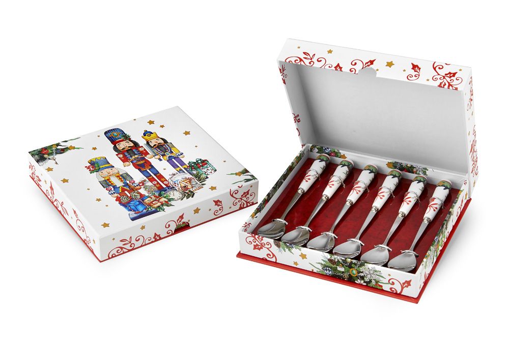 Set di Sei Cucchiaini con Decoro Natalizio