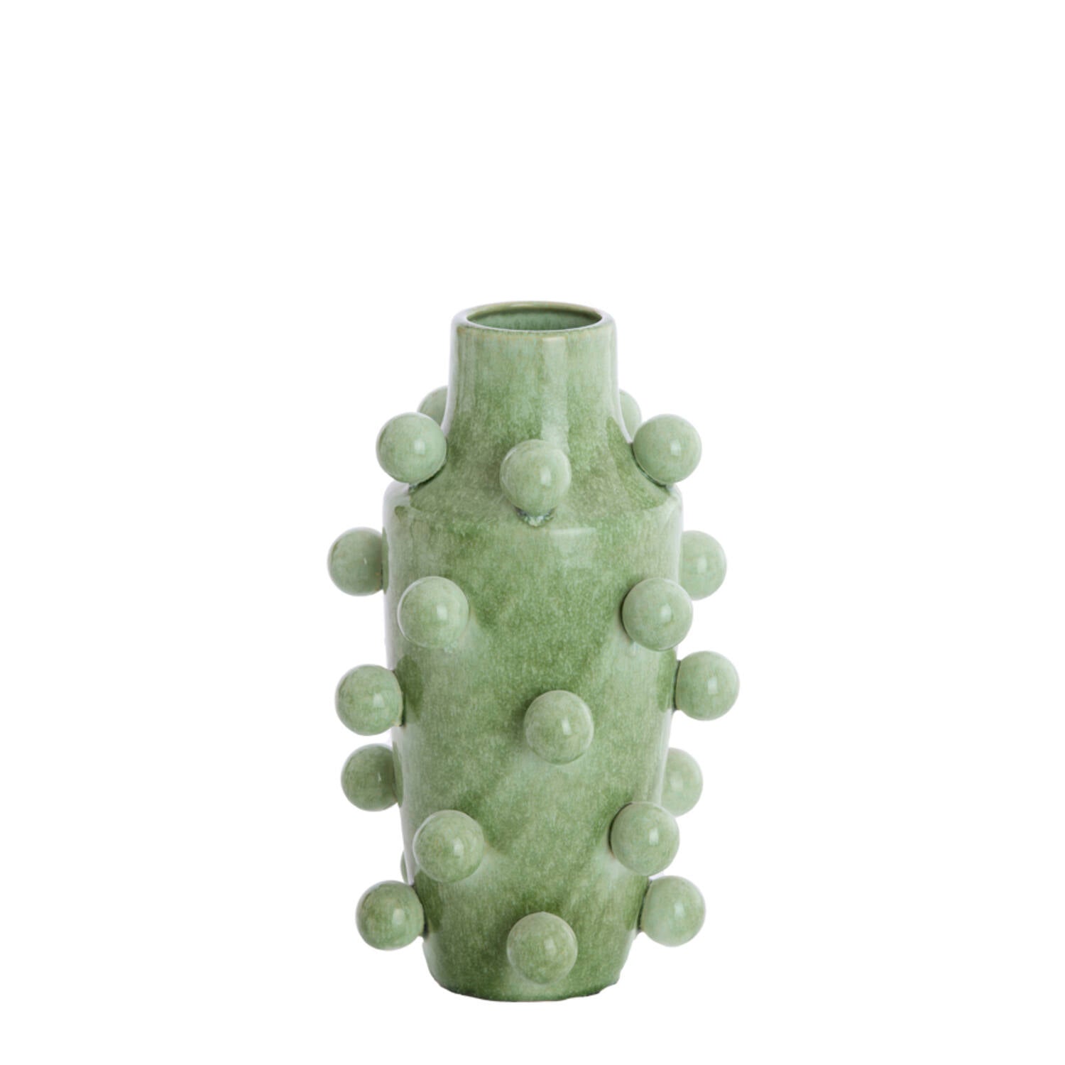 Vaso Molly Verde in Ceramica con Decori 3D 22.5x36.5 cm - Light e Living