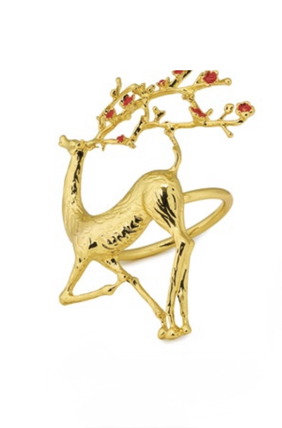 Set 6 Legatovaglioli Oro con Renna 6,5x4,5x4 cm - Fade