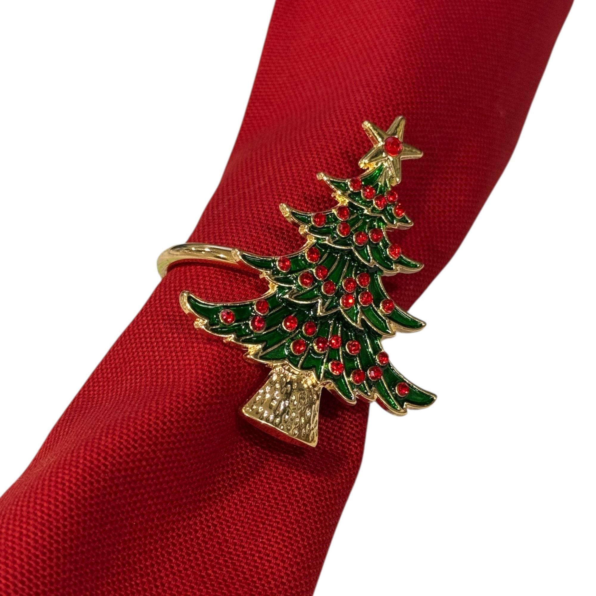 Set 6 Legatovaglioli Oro con Albero di Natale 4x5,5x3,5 cm - Fade
