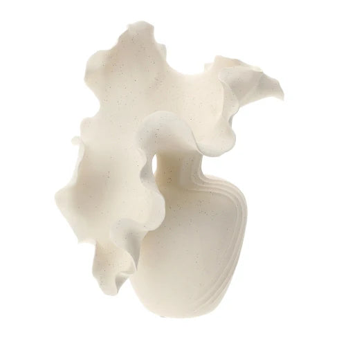 Vaso Wave in Ceramica ad Onda Avorio 28 h cm - Hervit