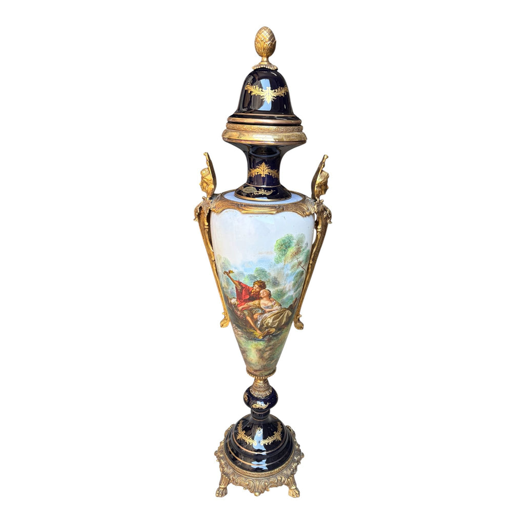 Vaso con Coperchio con Dipinti a Mano 112 h cm - Fiorentino Keramos