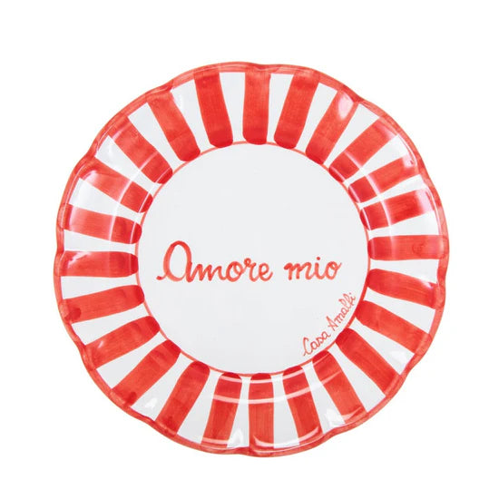 Piatto in Ceramica Decorato "Amore Mio" 26 cm  - Casa Amalfi