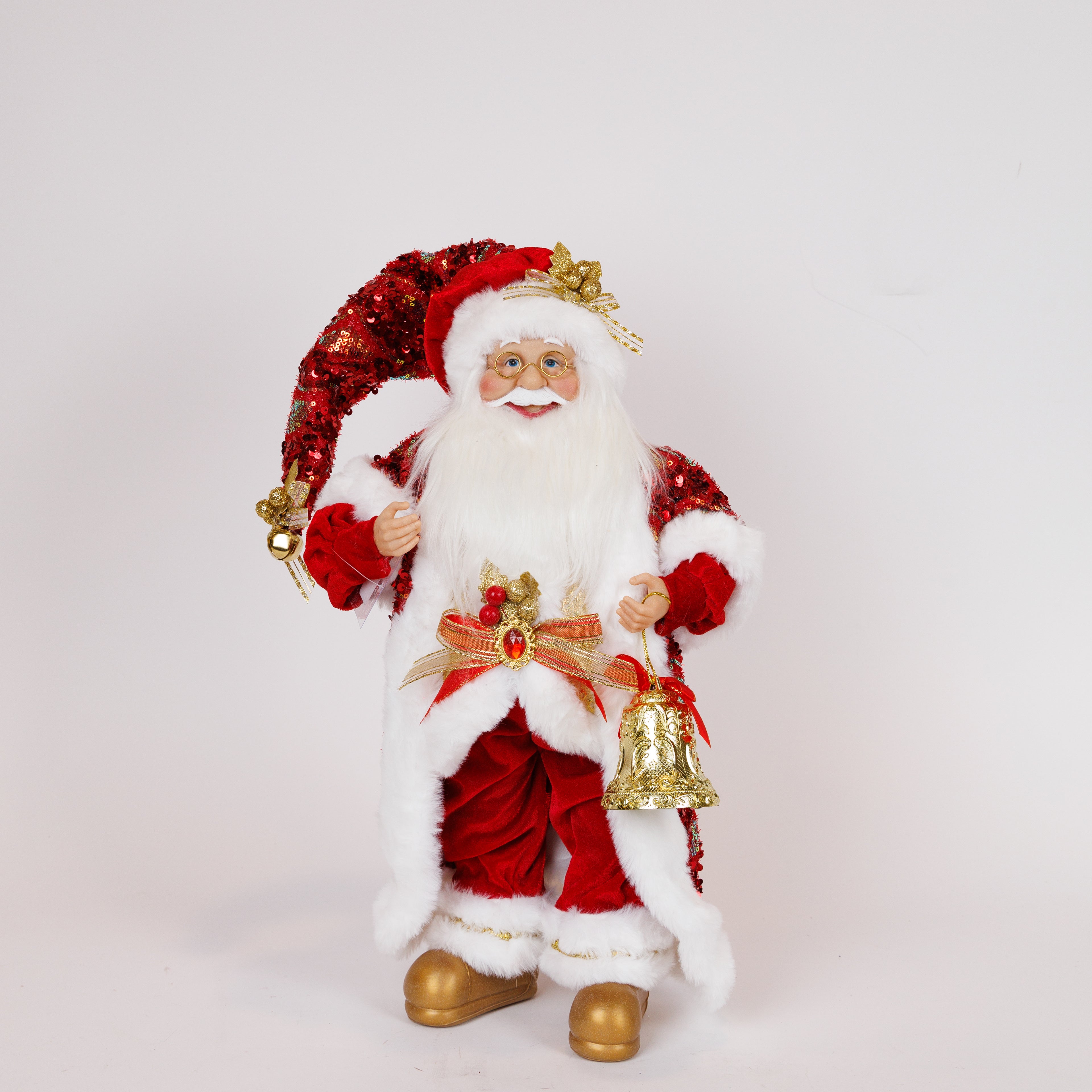 Babbo Natale con Abiti in Tessuto 45 cm - Eurolamp