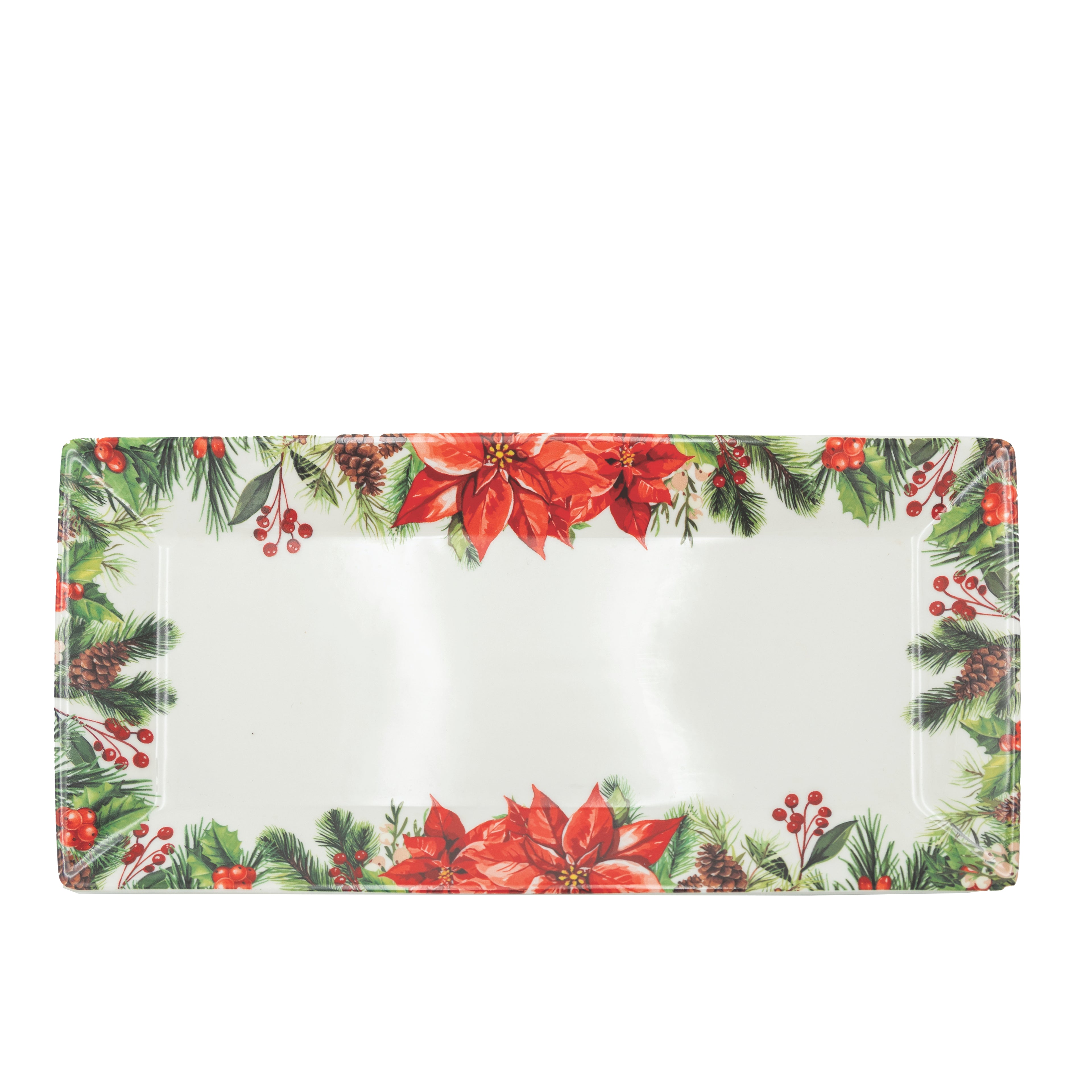 Vassoio in Ceramica con Decori Natalizi - Eurolamp