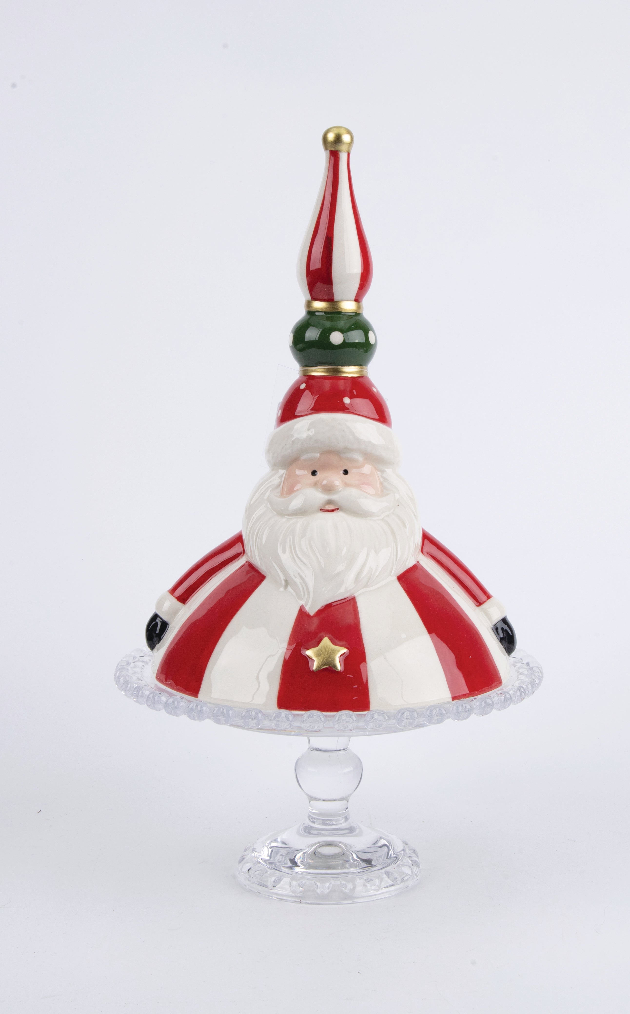 Decorazione Natalizia su Alzata in Rosso e Bianco - Eurolamp