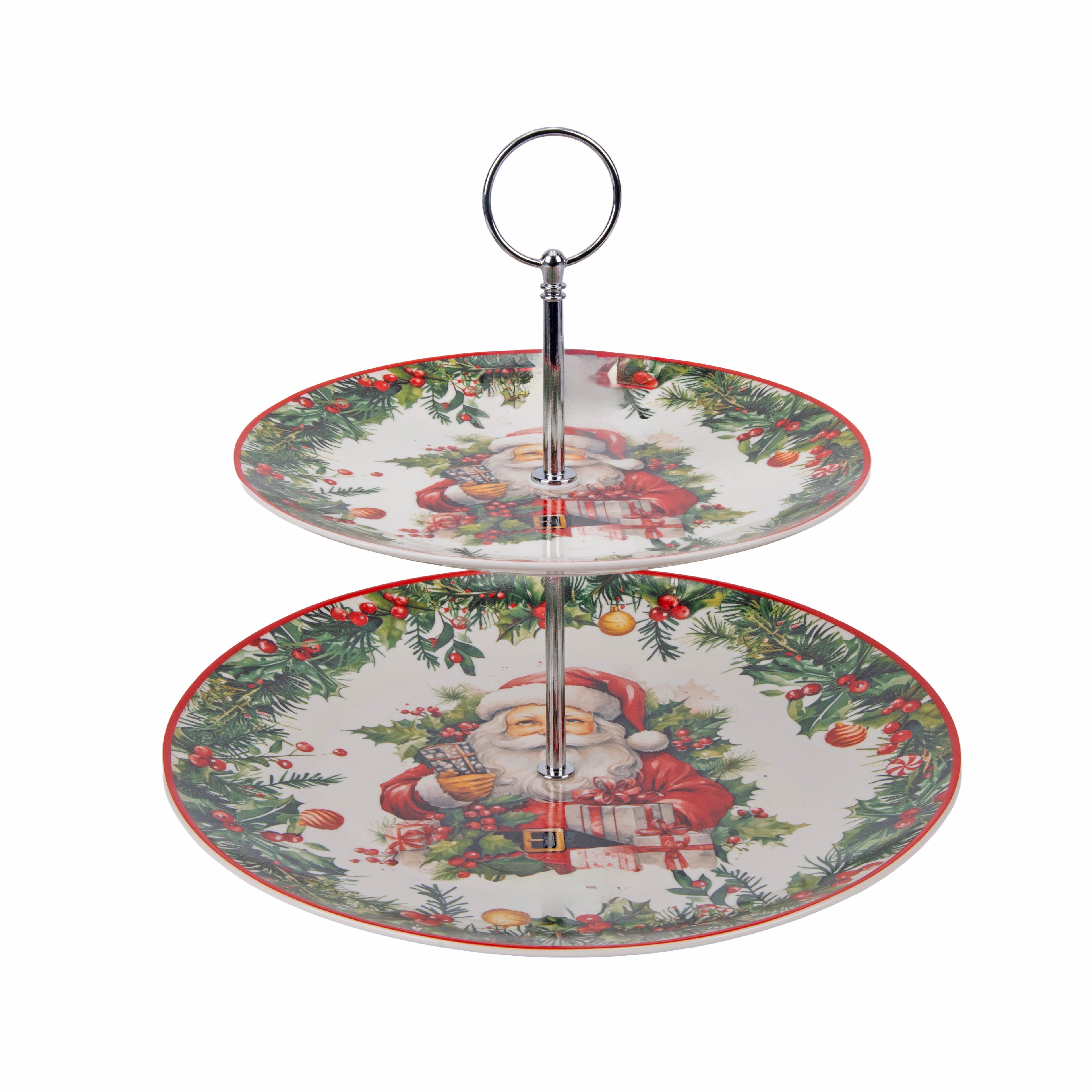 Alzatina a 2 Piani con Decoro Natalizio - Eurolamp