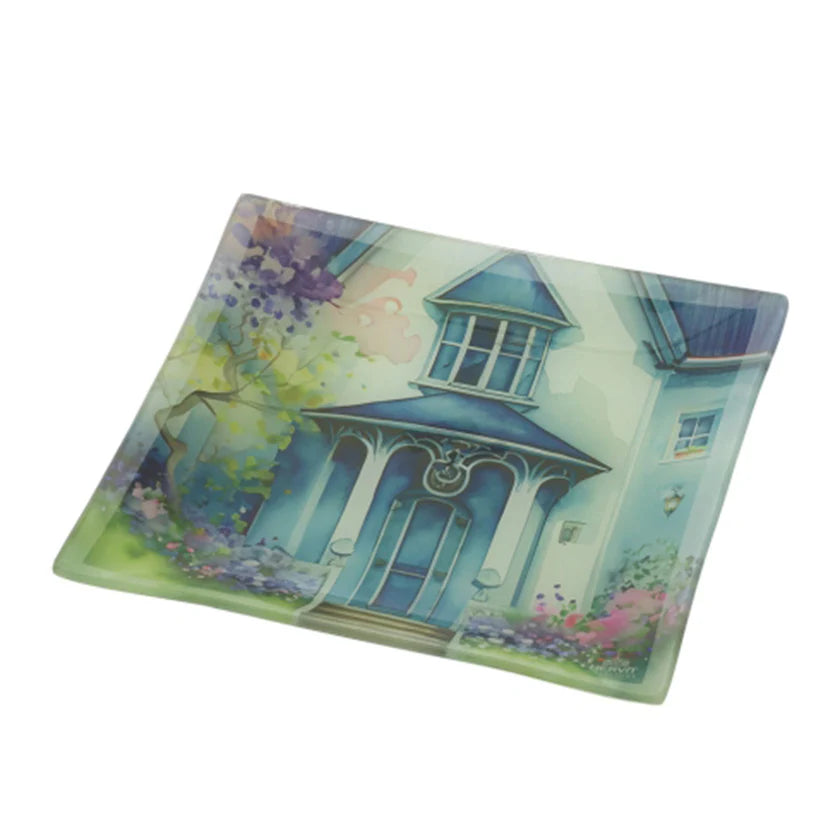 Svuotatasche in Vetro Colorato con Casette - Linea "Cottage" di Hervit