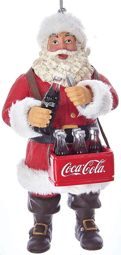 Babbo Natale con Bottiglia e Cassa di Coca Cola 13 cm - Kurt Adler